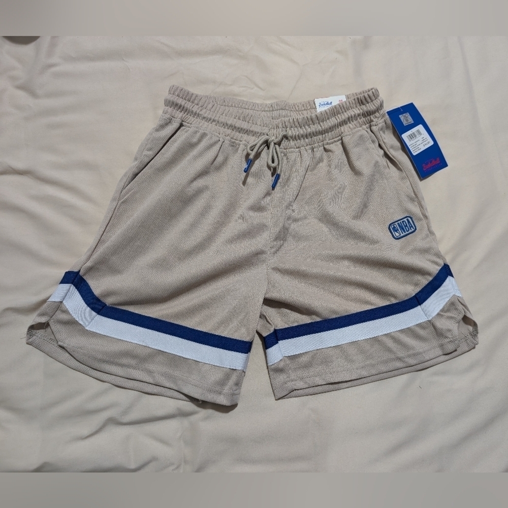 NBA Beige and Blue Men's Shorts